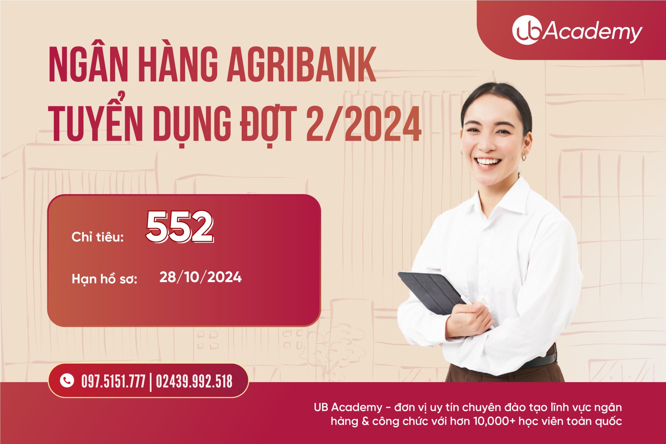 NGÂN HÀNG AGRIBANK CHÍNH THỨC TUYỂN DỤNG ĐỢT 2/2024