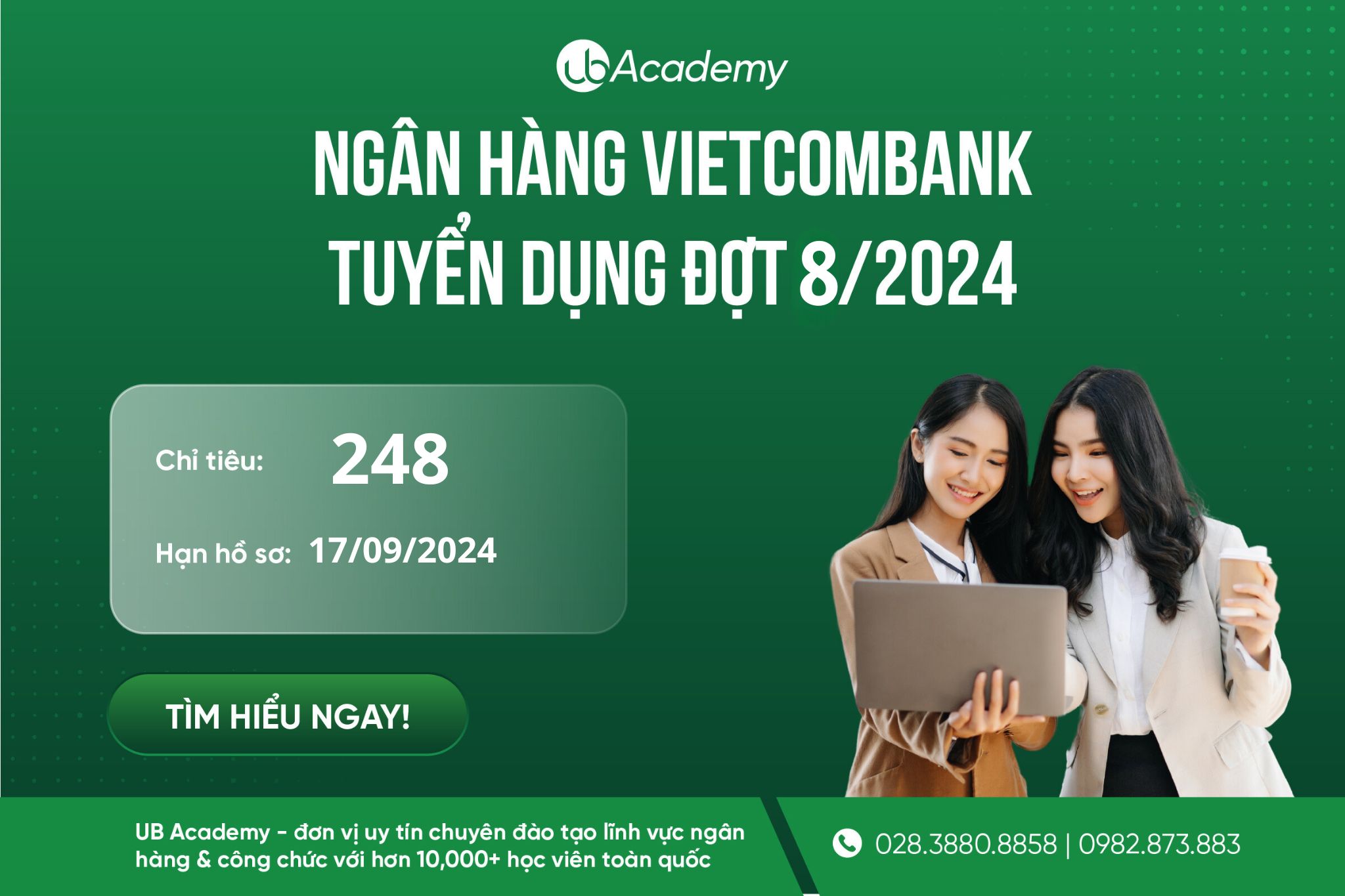 Ngân hàng Vietcombank tuyển dụng Đợt 8/2024